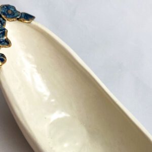 Oval Bowl (White with Blue Flowers)