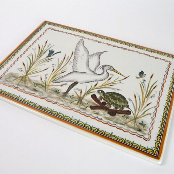 White Egret Serving Tray