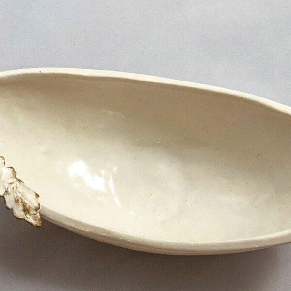 Oval Bowl Petite Fleur (White with White Flowers)